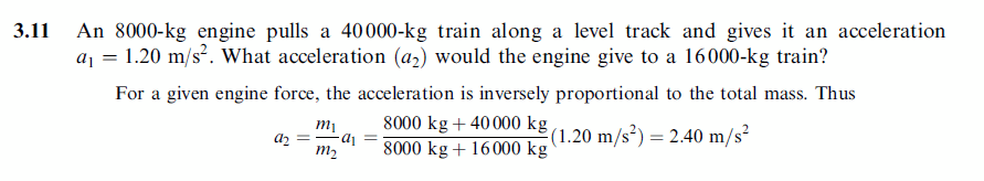 An 8000-kg engine pulls a 40000-kg train along a level track and gives it an acc