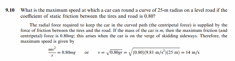 What is the maximum speed at which a car can round a curve of 25-m radius on a l