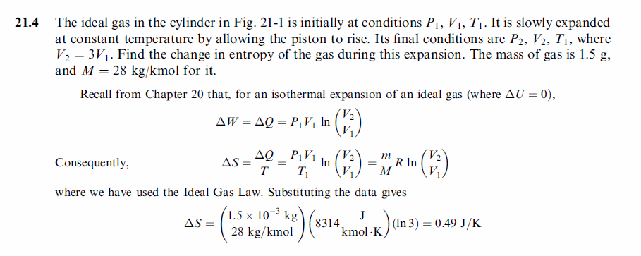 The ideal gas in the cylinder in Fig. 21-1 is initially at conditions P1, V1, T1