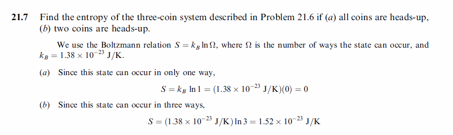 Find the entropy of the three-coin system described in Problem 21.6 if (a) all c