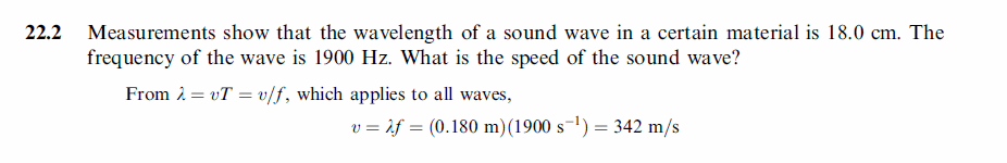 Measurements show that the wavelength of a sound wave in a certain material is 1