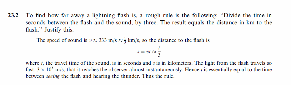 To find how far away a lightning flash is, a rough rule is the following: “Div