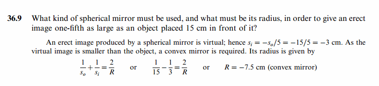 What kind of spherical mirror must be used, and what must be its radius, in orde