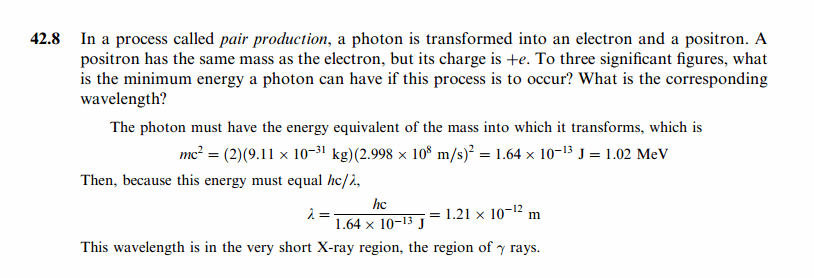 In a process called pair production, a photon is transformed into an electron an