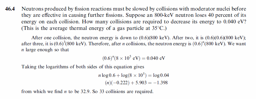 Neutrons produced by fission reactions must be slowed by collisions with moderat