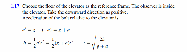 An elevator of height h ascends with constant acceleration a. When it crosses a 