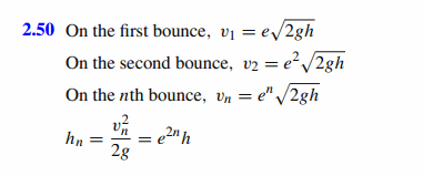 In prob. (2.48), calculate the height to which the ball goes up after it rebound