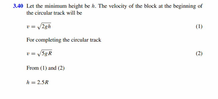 A block is allowed to slide down a frictionless track freely under gravity. The 