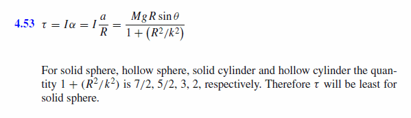 A solid sphere, a hollow sphere, a solid cylinder and a hollow cylinder roll dow