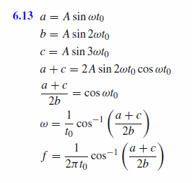 A particle executes SHM and is located at x = a, b and c at time t0 , 2t0 and 3t
