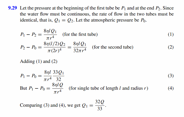 In prob. (9.28) if the tubes are connected in series then what quantity will flo