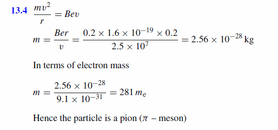 A singly charged particle of known velocity 2.5x10^7 m/s but unknown mass moves 