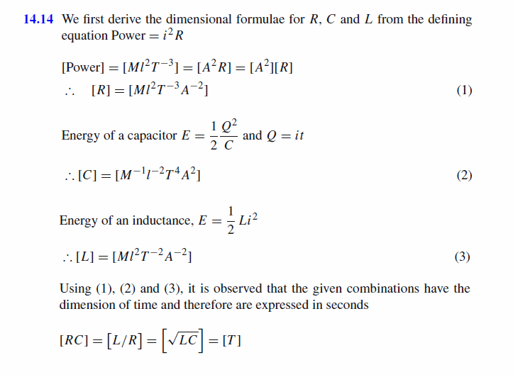 Show that in the usual notation the following combinations of physical quantitie
