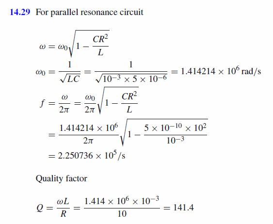 A parallel resonant circuit consists of a coil of inductance 1 mH and resistance