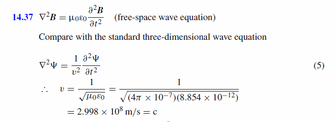 The free-space wave equation for a medium without absorption is d2E-n0e0d2E/dt2 