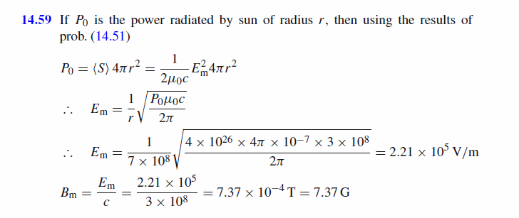Given that the total power radiated by the sun in the form of electromagnetic ra