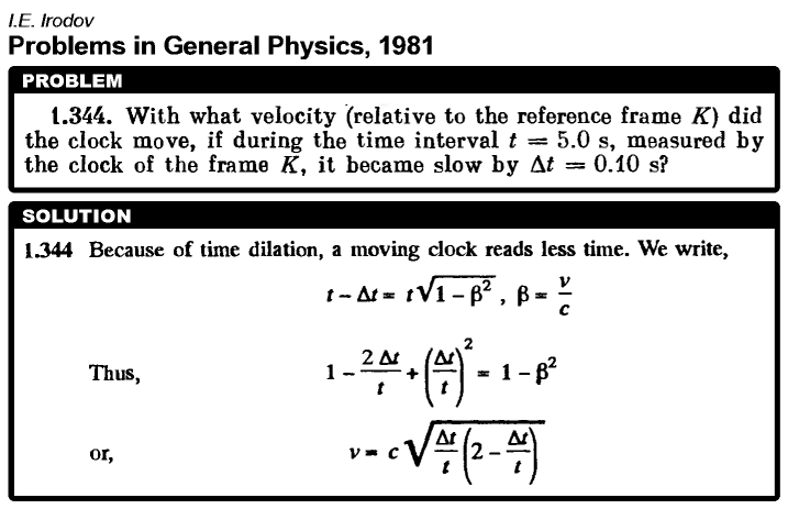 With what velocity (relative to the reference frame K) did the clock move, if du