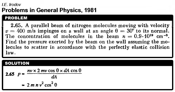 A parallel beam of nitrogen molecules moving with velocity v = 400 m/s impinges 