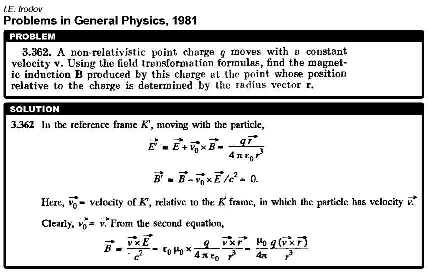 A non-relativistic point charge q moves with a constant velocity v. Using the fi