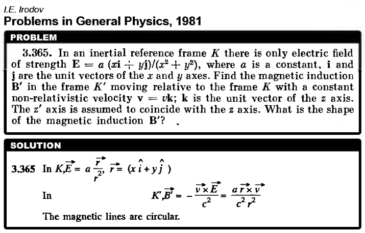 In an inertial reference frame K there is only electric field of strength E = a 