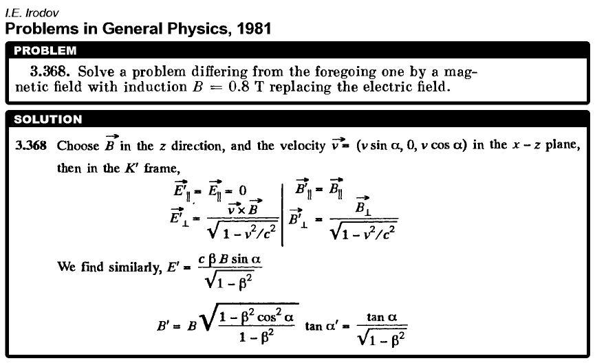 Solve a problem differing from the foregoing one by a magnetic field with induct
