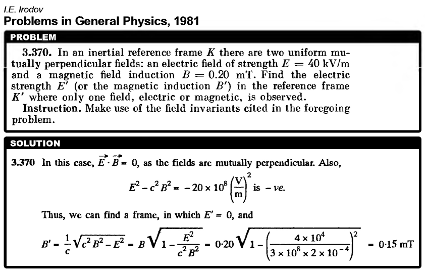 In an inertial reference frame K there are two uniform mutually perpendicular fi