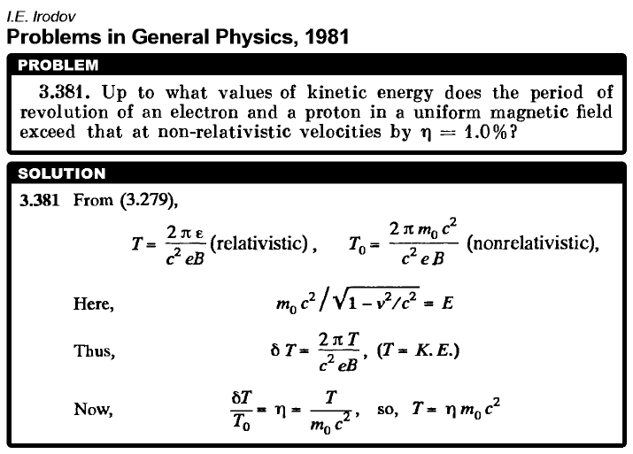 Up to what values of kinetic energy does the period of revolution of an electron