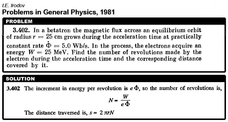 In a betatron the magnetic flux across an equilibrium orbit of radius r = 25 cm 